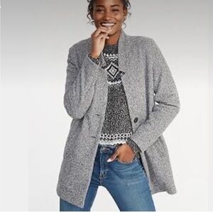Old Navy Textured Button-Front Coat - Women’s Small Grey